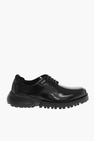 Brushed Leather Derby Shoes with Carrion Sole