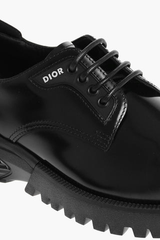 Brushed Leather Derby Shoes with Carrion Sole