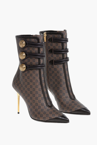Tronchetti in Pelle Monogram con Tacco a Spillo