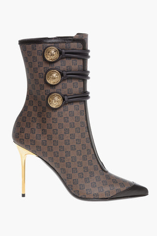 Tronchetti in Pelle Monogram con Tacco a Spillo