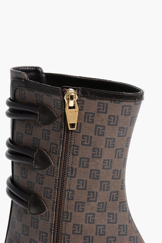 Tronchetti in Pelle Monogram con Tacco a Spillo