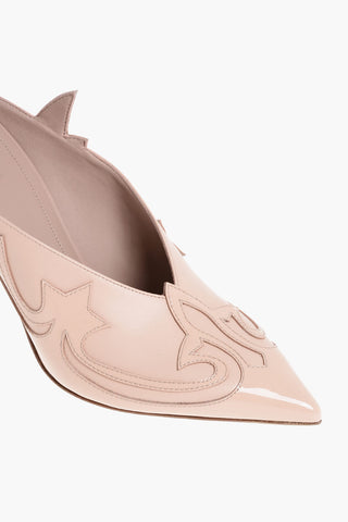 Patent Leather Pumps with Decorative Frill