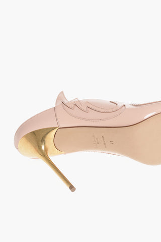 Patent Leather Pumps with Decorative Frill