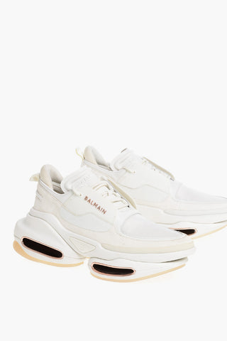 Suede Lace-up Sneakers with Logo
