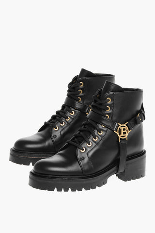 Leather Ranger Boots with Logo