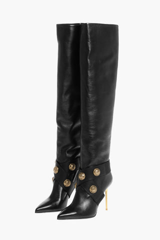 Leather ALMA Boots with Jewel Buttons