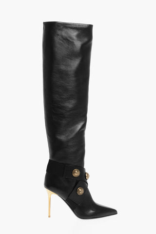 Leather ALMA Boots with Jewel Buttons