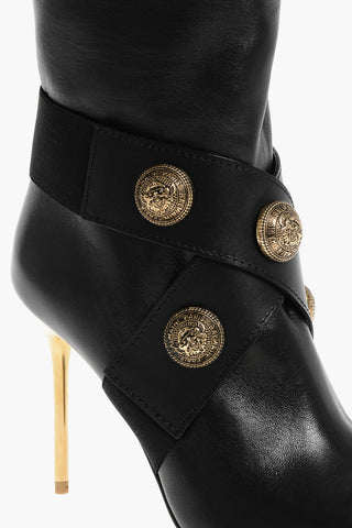 Leather ALMA Boots with Jewel Buttons