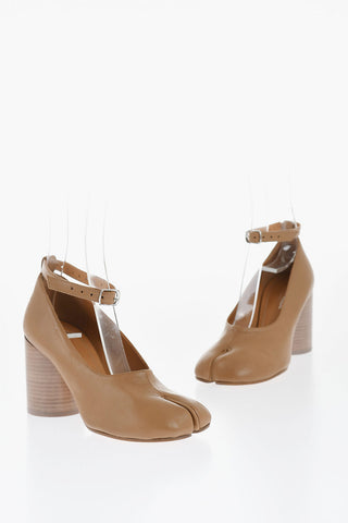 Pumps Tabi in Pelle con Cinturino alla Caviglia