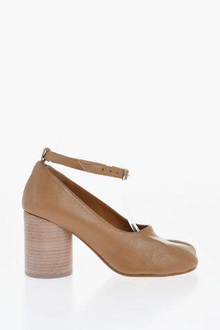 Pumps Tabi in Pelle con Cinturino alla Caviglia