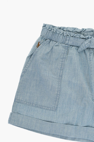 Cuffed Hem Cotton Shorts
