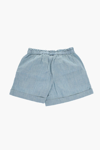 Cuffed Hem Cotton Shorts