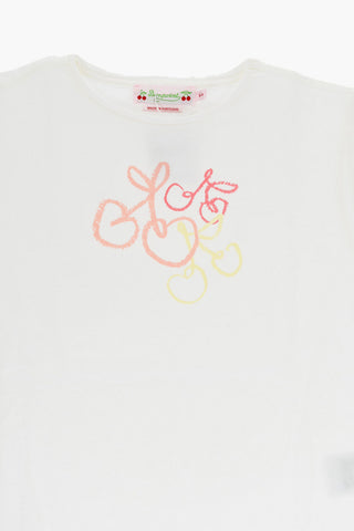Solid Color AADA Crew-neck T-Shirt with Frontal Print