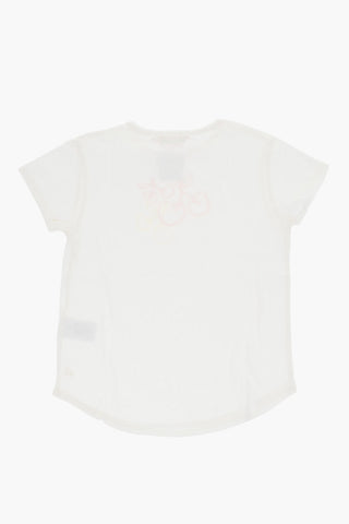 Solid Color AADA Crew-neck T-Shirt with Frontal Print