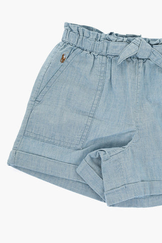 Cuffed Hem Cotton Shorts
