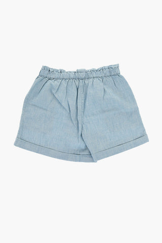 Cuffed Hem Cotton Shorts