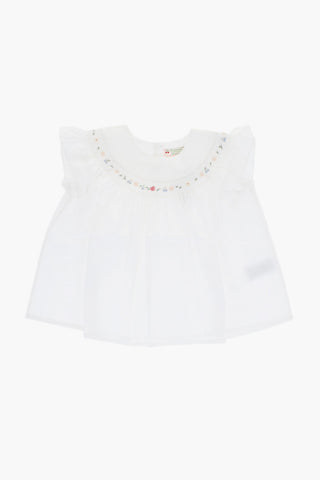 Cotton Blouse with Pleats