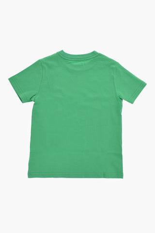 T-shirt Girocollo in Cotone con Ricamo Logo