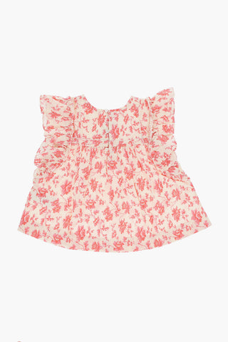 면 플로럴 블라우스 CELENE 프릴 장식