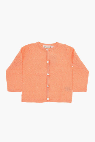 Perforated CLAYEL Cardigan with Contrast Buttons