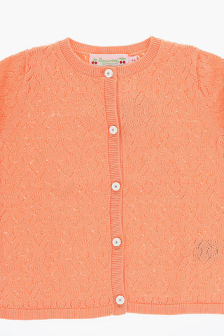 Perforated CLAYEL Cardigan with Contrast Buttons