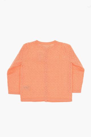 Perforated CLAYEL Cardigan with Contrast Buttons