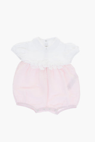 Two-Tone Bodysuit with Floral Application