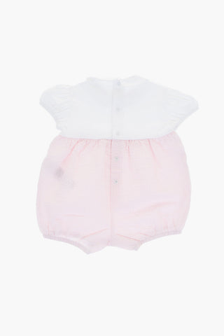Two-Tone Bodysuit with Floral Application