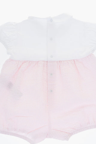 Two-Tone Bodysuit with Floral Application