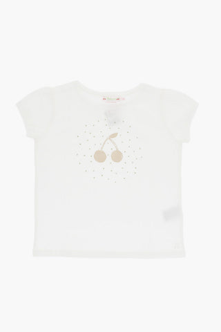Solid Color CAPRICIA Crew-neck T-Shirt with Glittered Details
