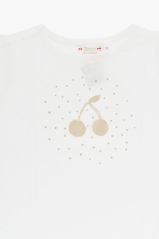 Solid Color CAPRICIA Crew-neck T-Shirt with Glittered Details