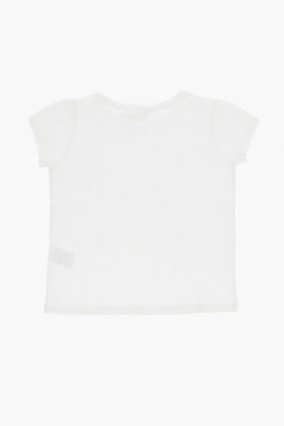 Solid Color CAPRICIA Crew-neck T-Shirt with Glittered Details