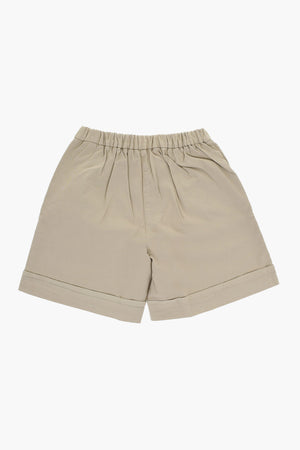 Shorts with Elastic Waist and Turn-Up Hem