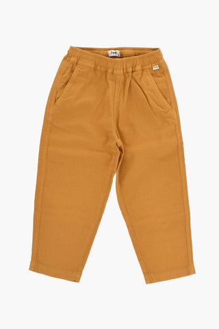 Textured Fabric Pants with Elastic Waistband