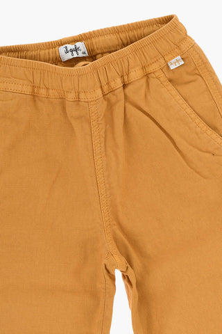 Textured Fabric Pants with Elastic Waistband