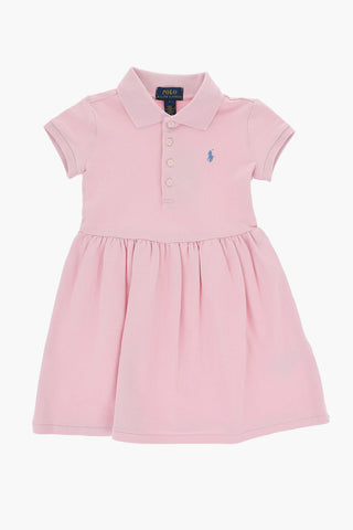 Cotton Polo Dress with Pleats