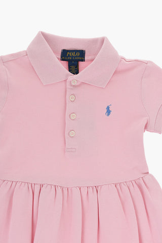 Cotton Polo Dress with Pleats