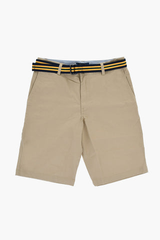 Stretch Cotton Shorts with Belt