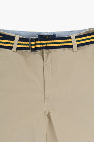 Stretch Cotton Shorts with Belt