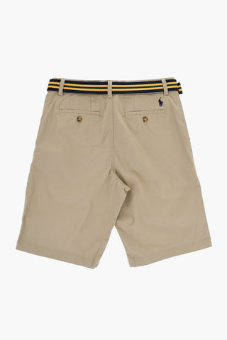 Stretch Cotton Shorts with Belt