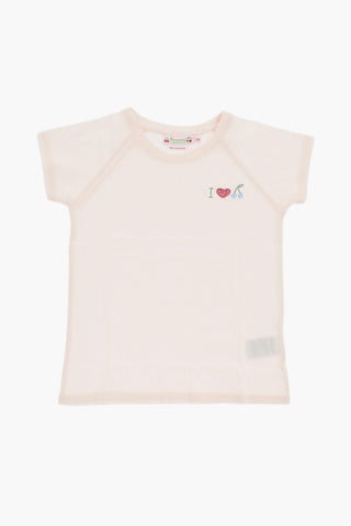 T-Shirt Girocollo ASMAE in Tinta Unita con Ricamo