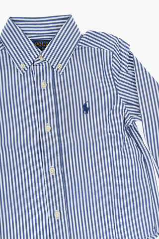 Two-Tone Striped Button-Down Collar Shirt