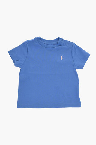 Cotton Crew-neck T-shirt with Embroidery Logo