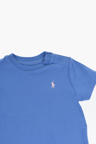Cotton Crew-neck T-shirt with Embroidery Logo