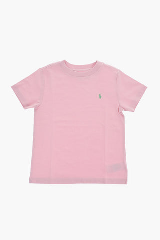 Cotton Crew-neck T-shirt with Embroidered Logo