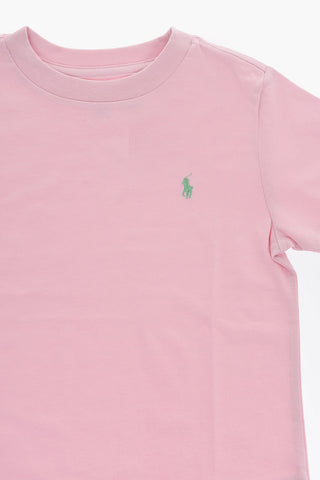 Cotton Crew-neck T-shirt with Embroidered Logo