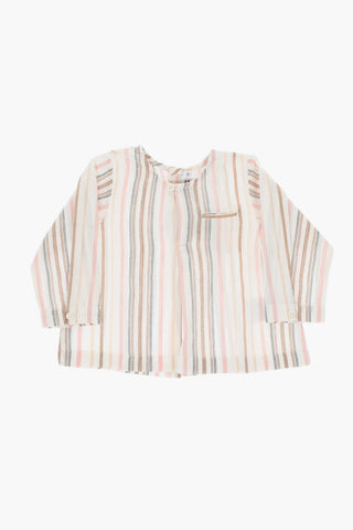 Striped Cotton TENIQUE GAUGUIN Blouse with Back Closure