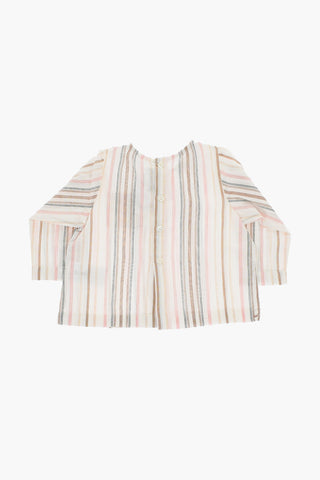 Striped Cotton TENIQUE GAUGUIN Blouse with Back Closure