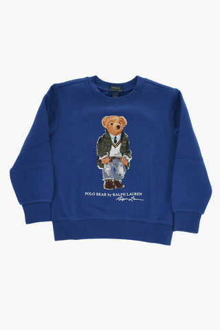 POLO BEAR Fleeced Cotton Crew-neck Sweatshirt