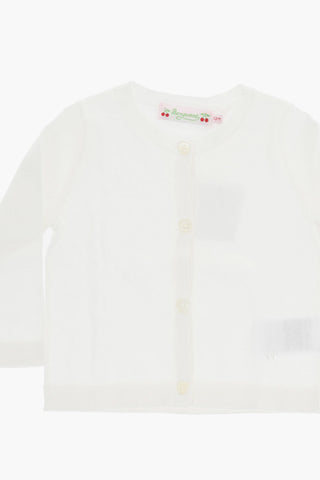 Cardigan Girocollo in Cotone a Tinta Unita